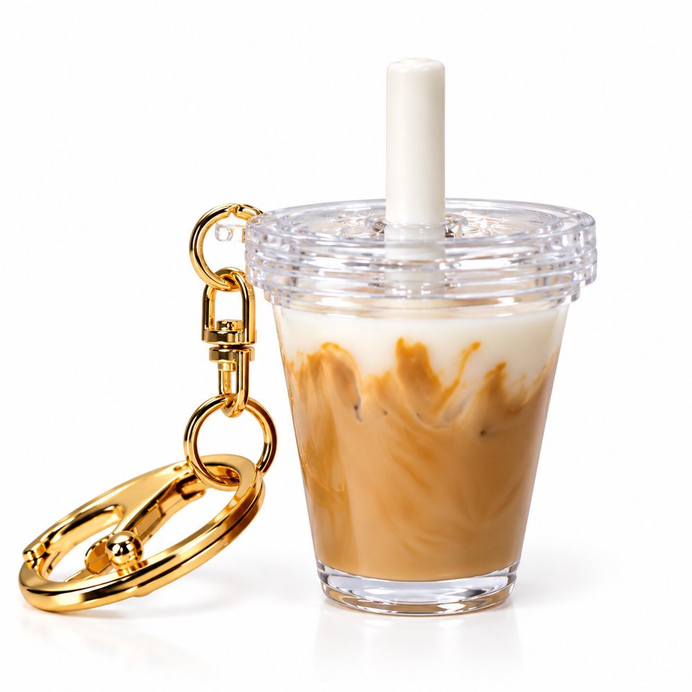 Personalized Drink Keychain – Custom Coffee & Matcha