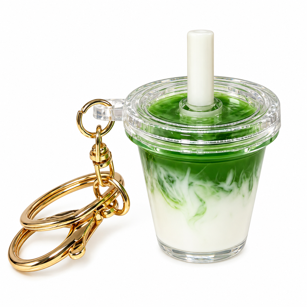 Personalized Drink Keychain – Custom Coffee & Matcha
